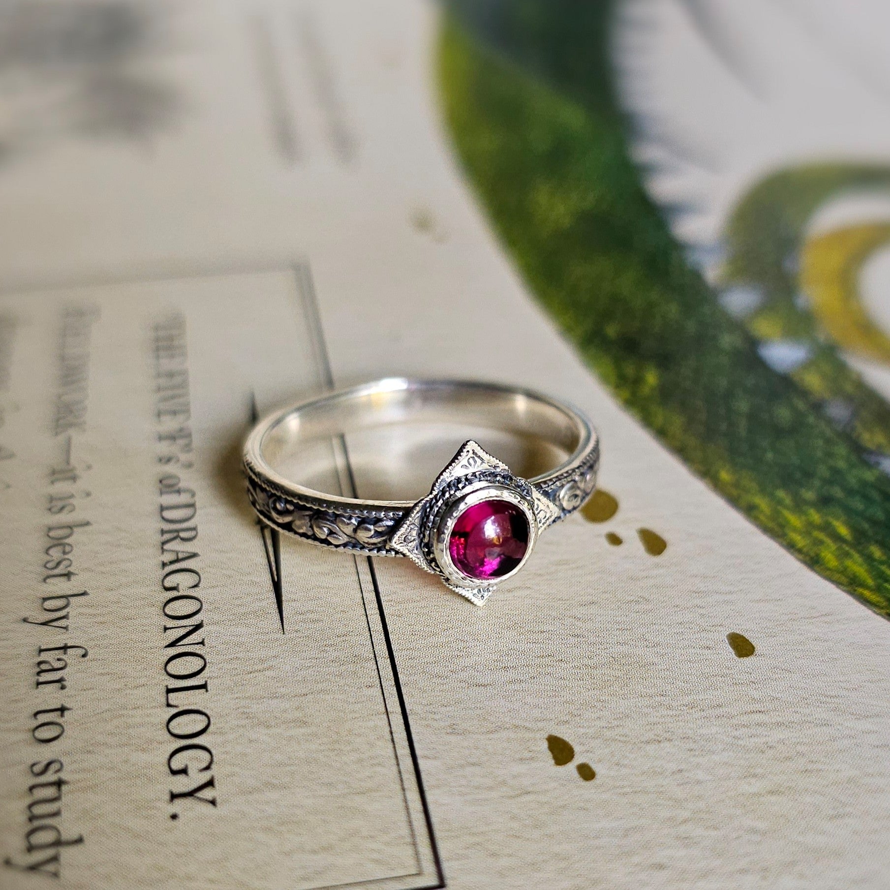 Aretuza Ring with Rhodolite Garnet