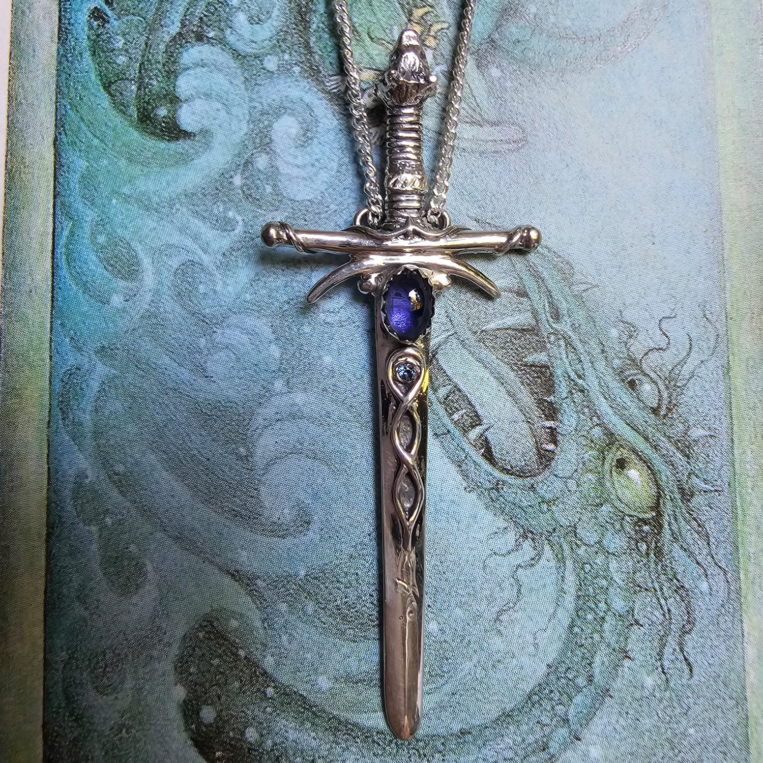 Lady of the Lake Runic Jeweled Necklace