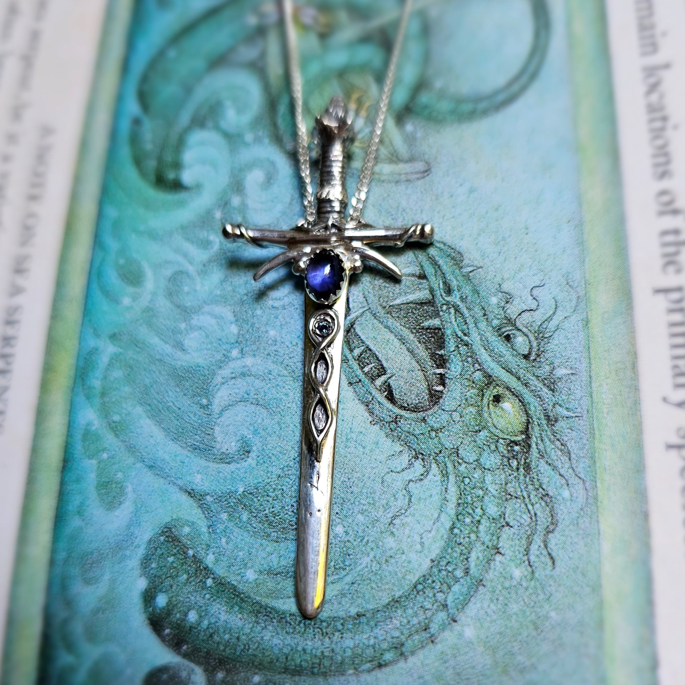 Lady of the Lake Runic Jeweled Necklace