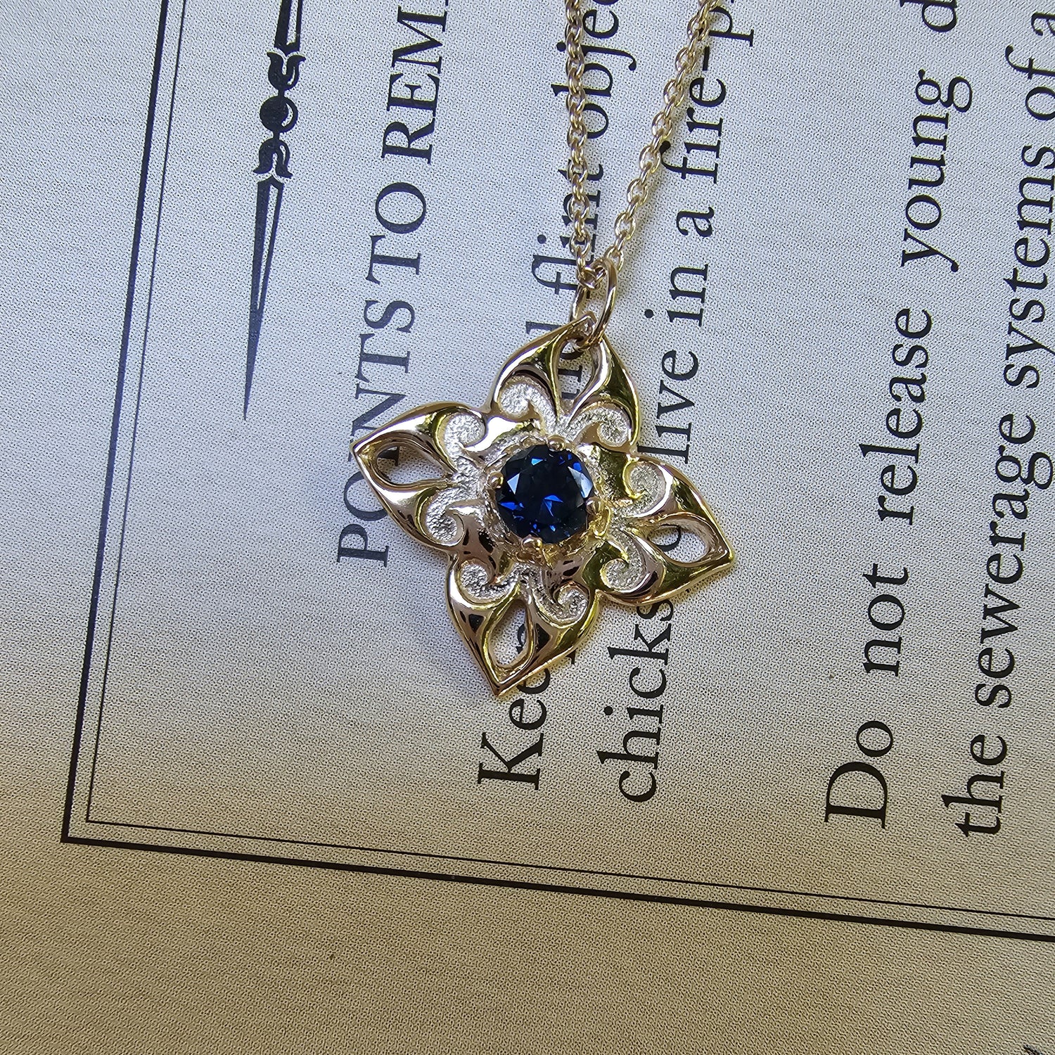 Petals Pendant with Sapphire