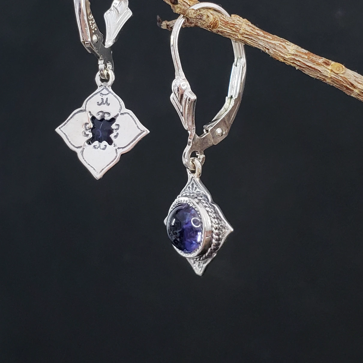 Aretuza Drop Earrings with Iolite