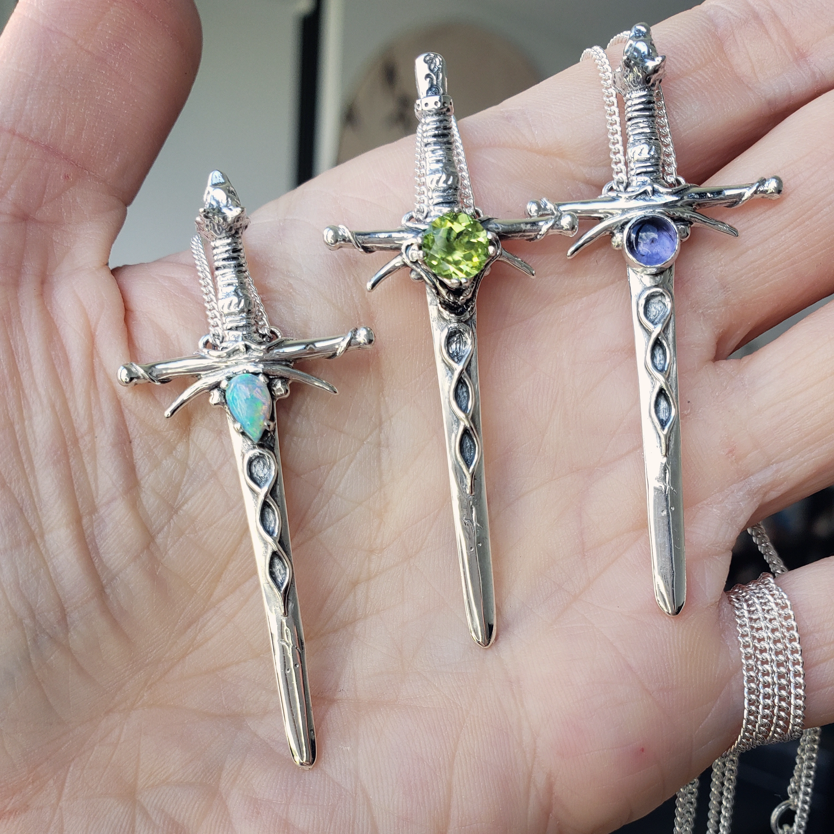Opal Runic Necklace of Protection