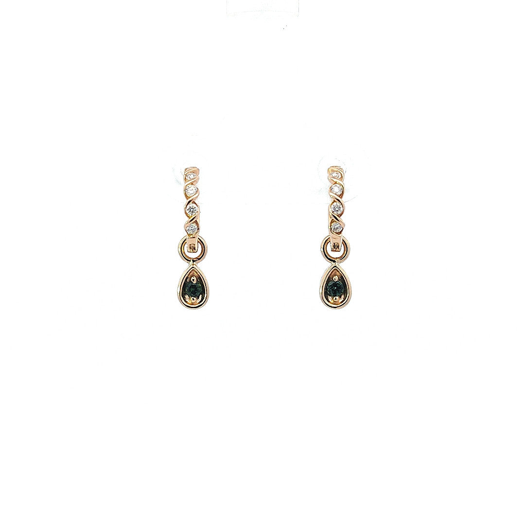 Earring Charms with Gem Drop