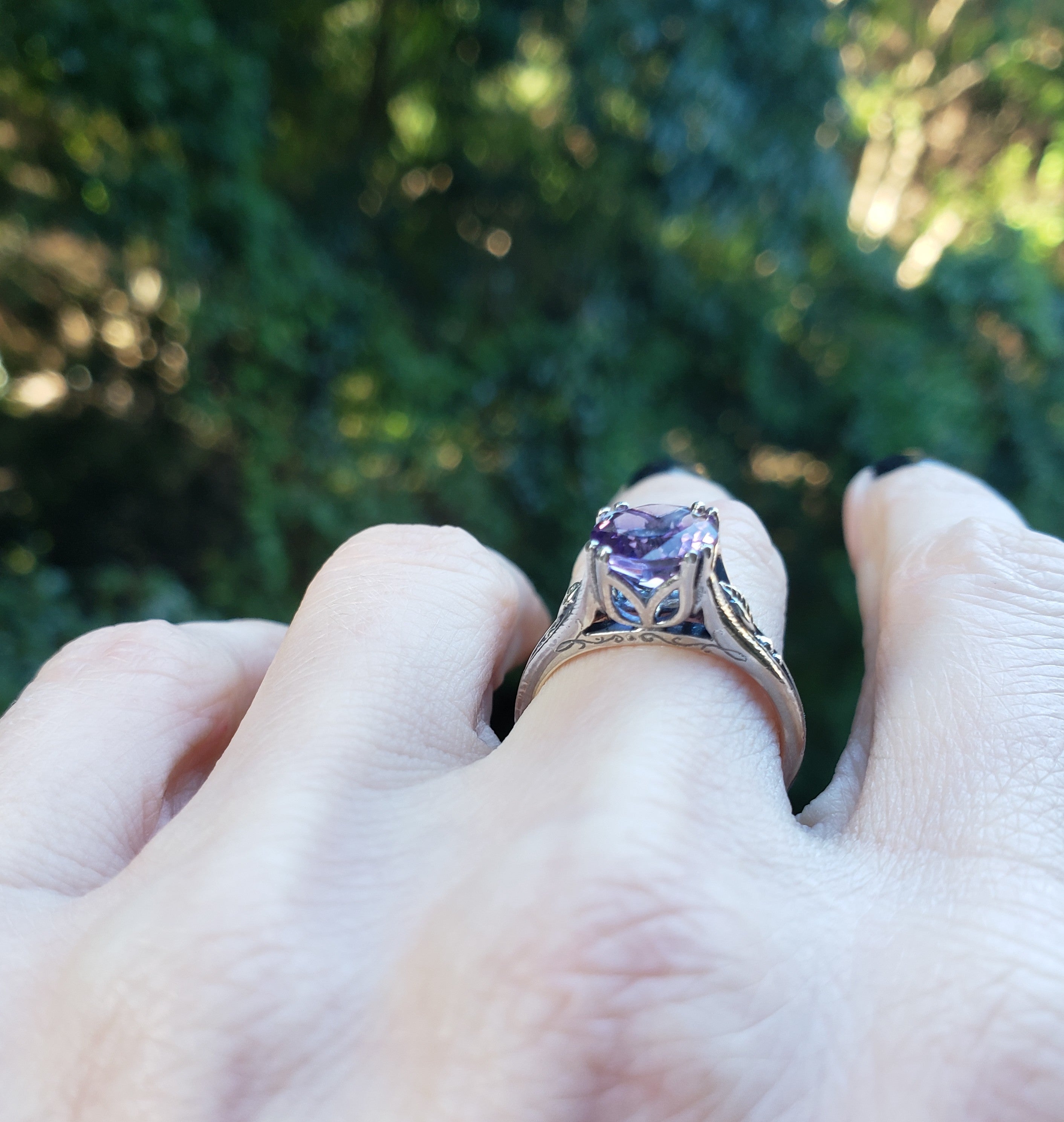 Nightshade Ring with Amethyst