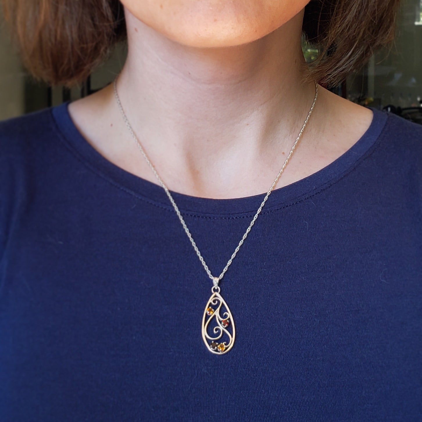 Aisling Filigree Pendant - Autumn