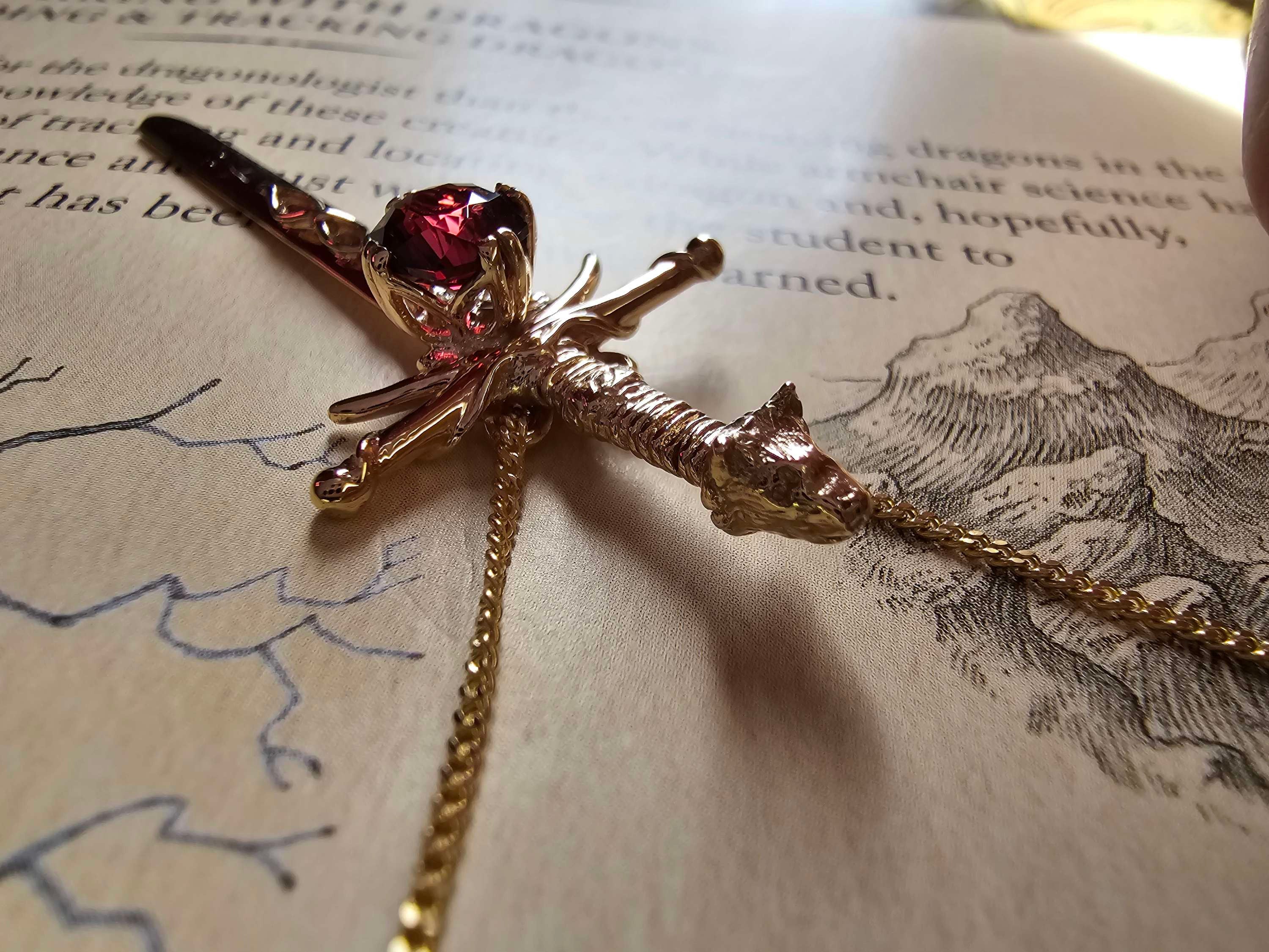Order of the Flaming Rose Golden Necklace