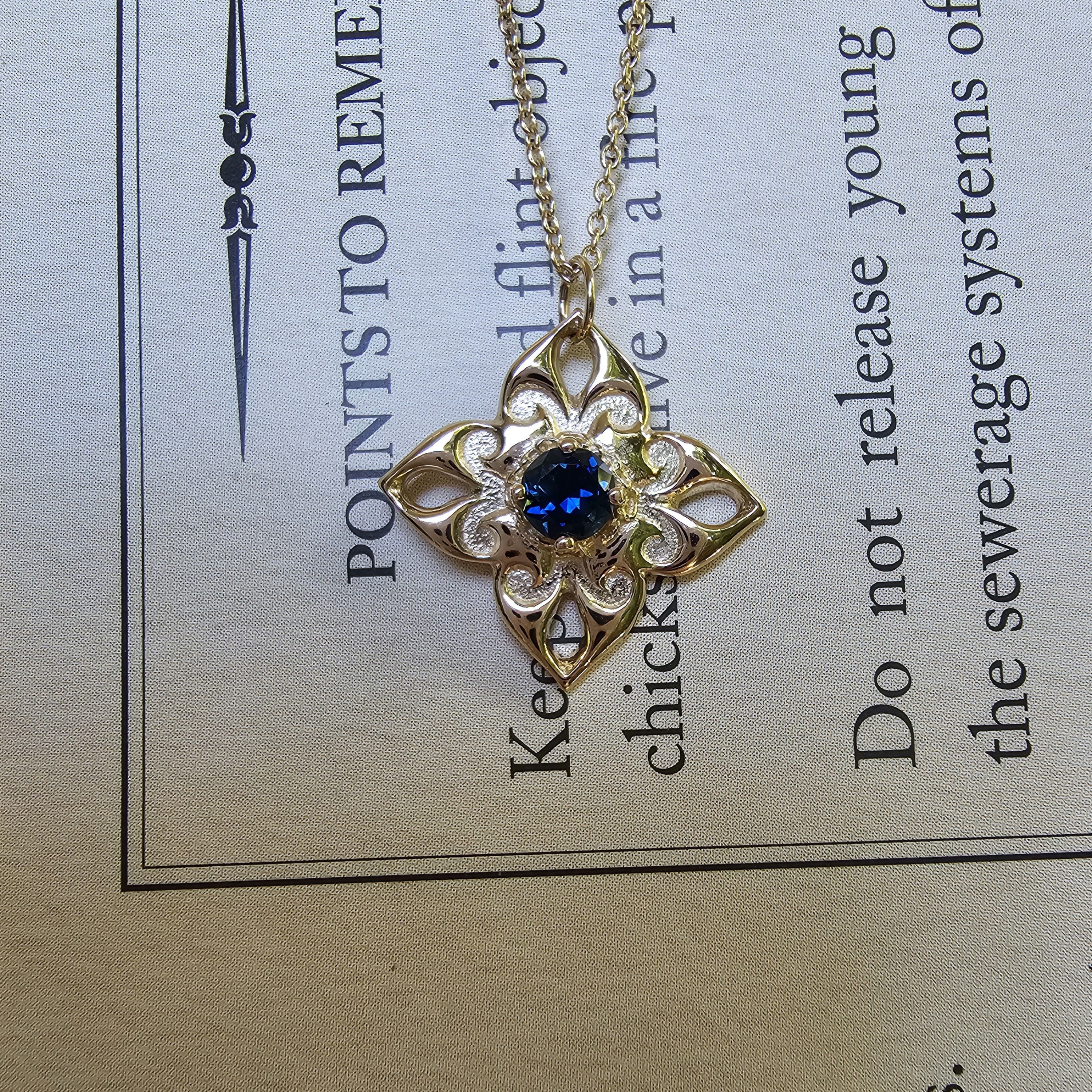 Petals Pendant with Sapphire