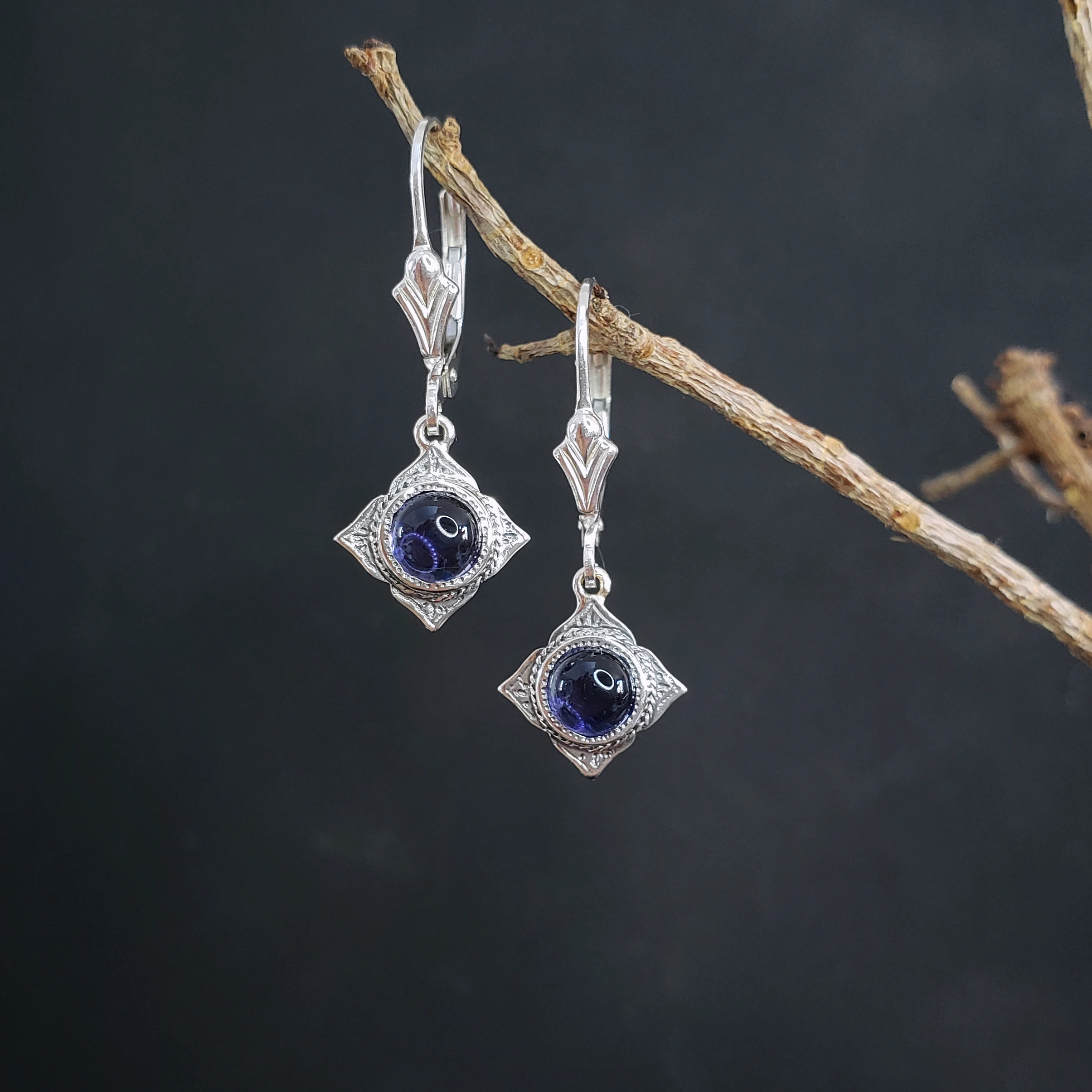 Aretuza Drop Earrings with Iolite