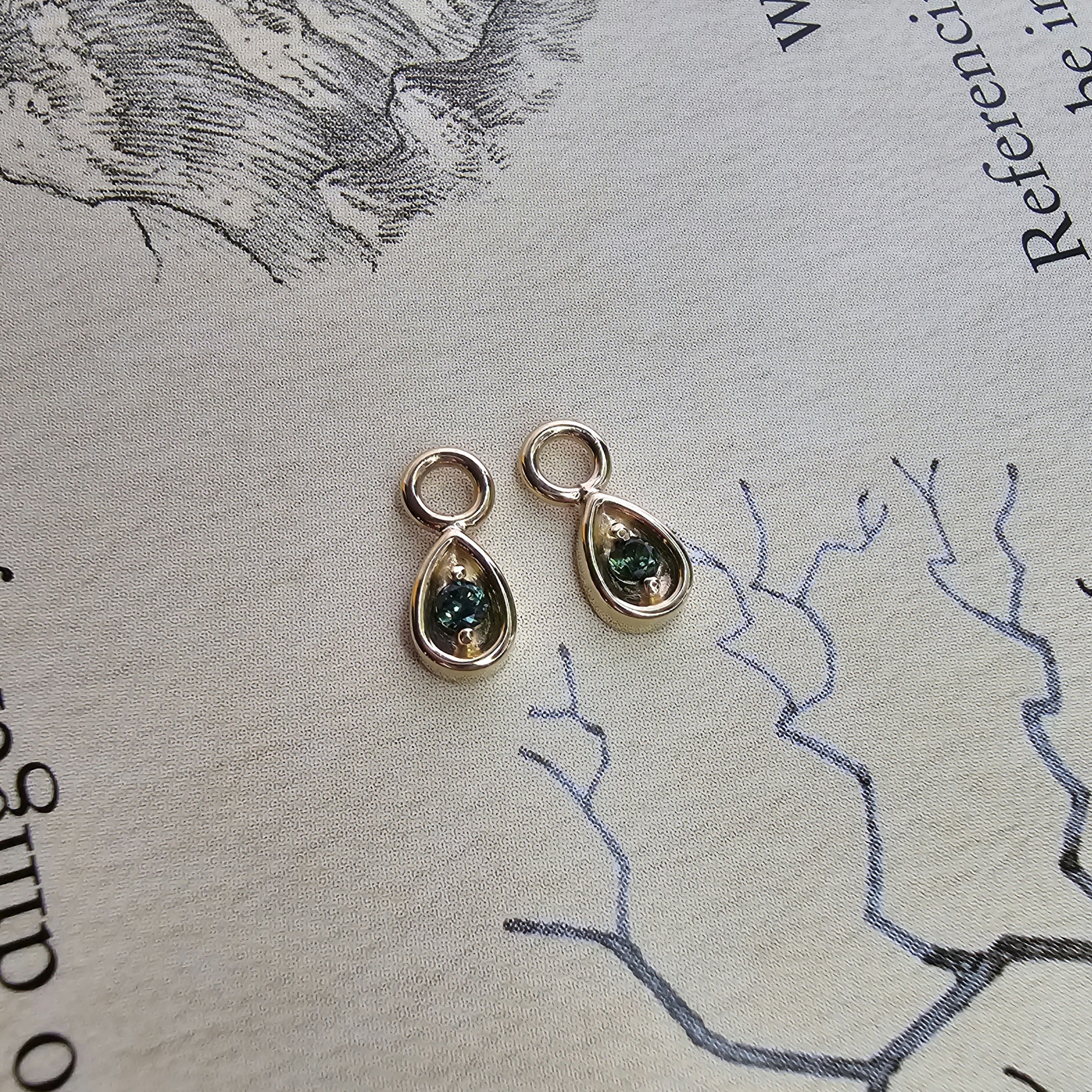 Earring Charms with Gem Drop