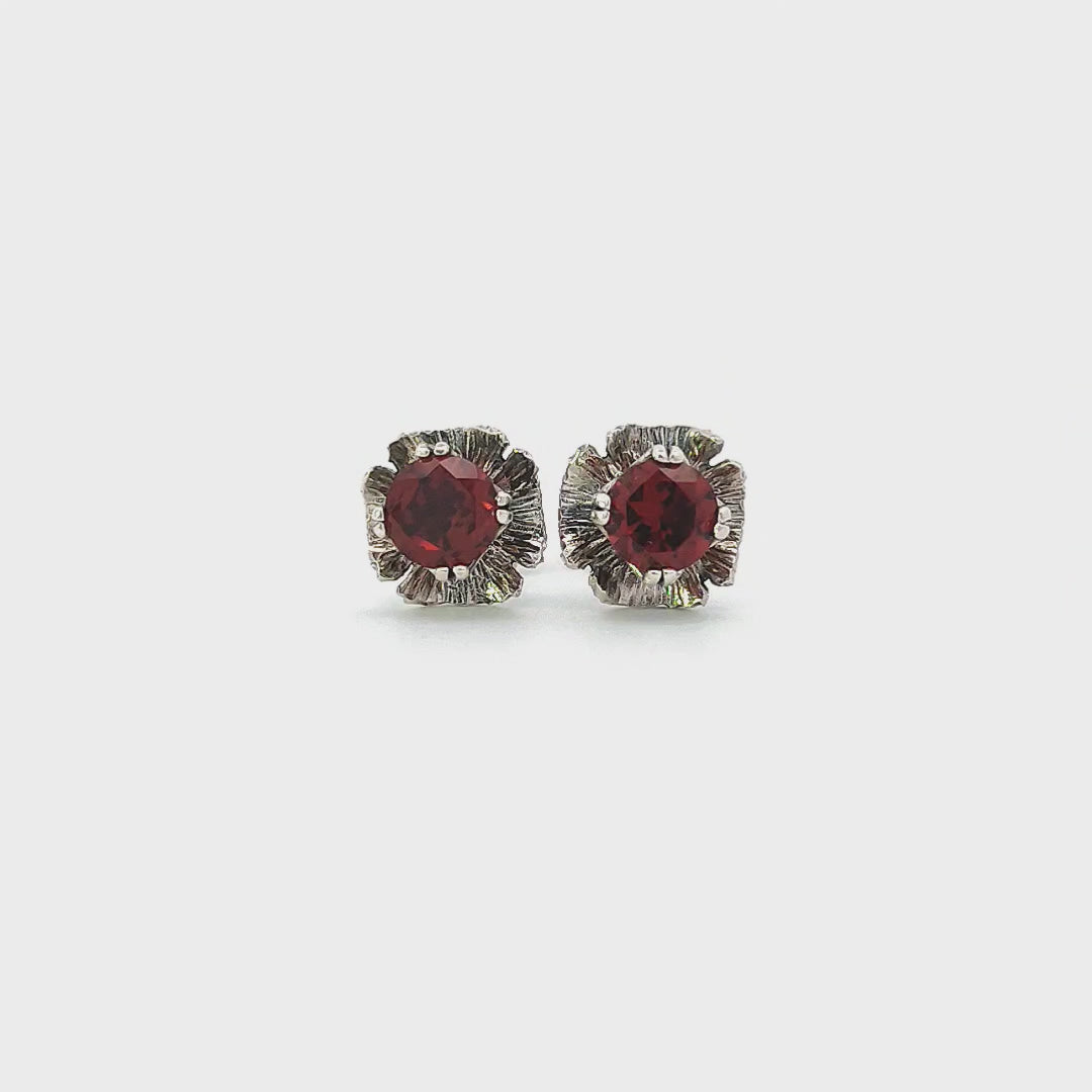 Floral Studs with the Gemstone