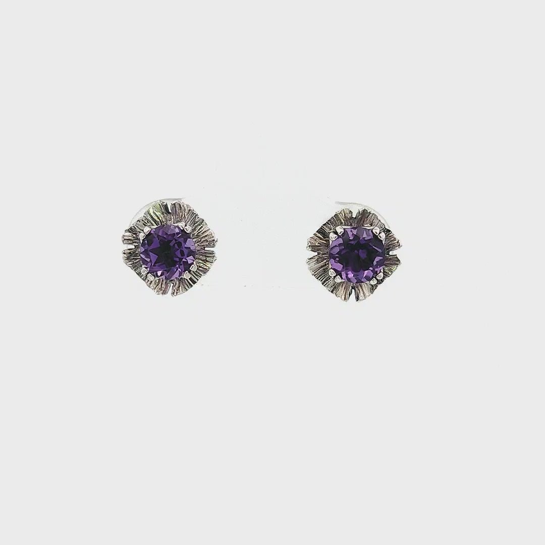 Floral Studs with the Gemstone