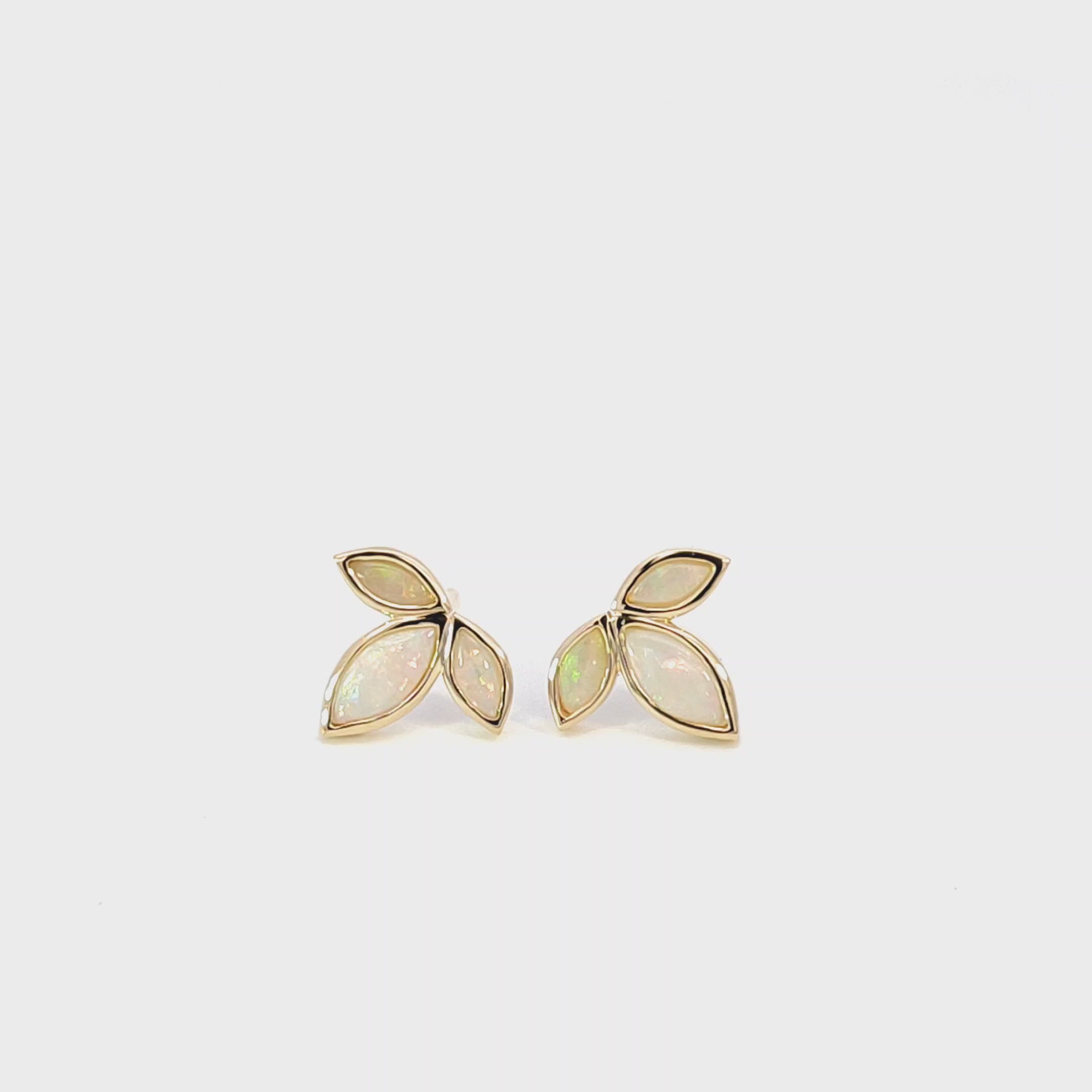 Opal Lotus Studs