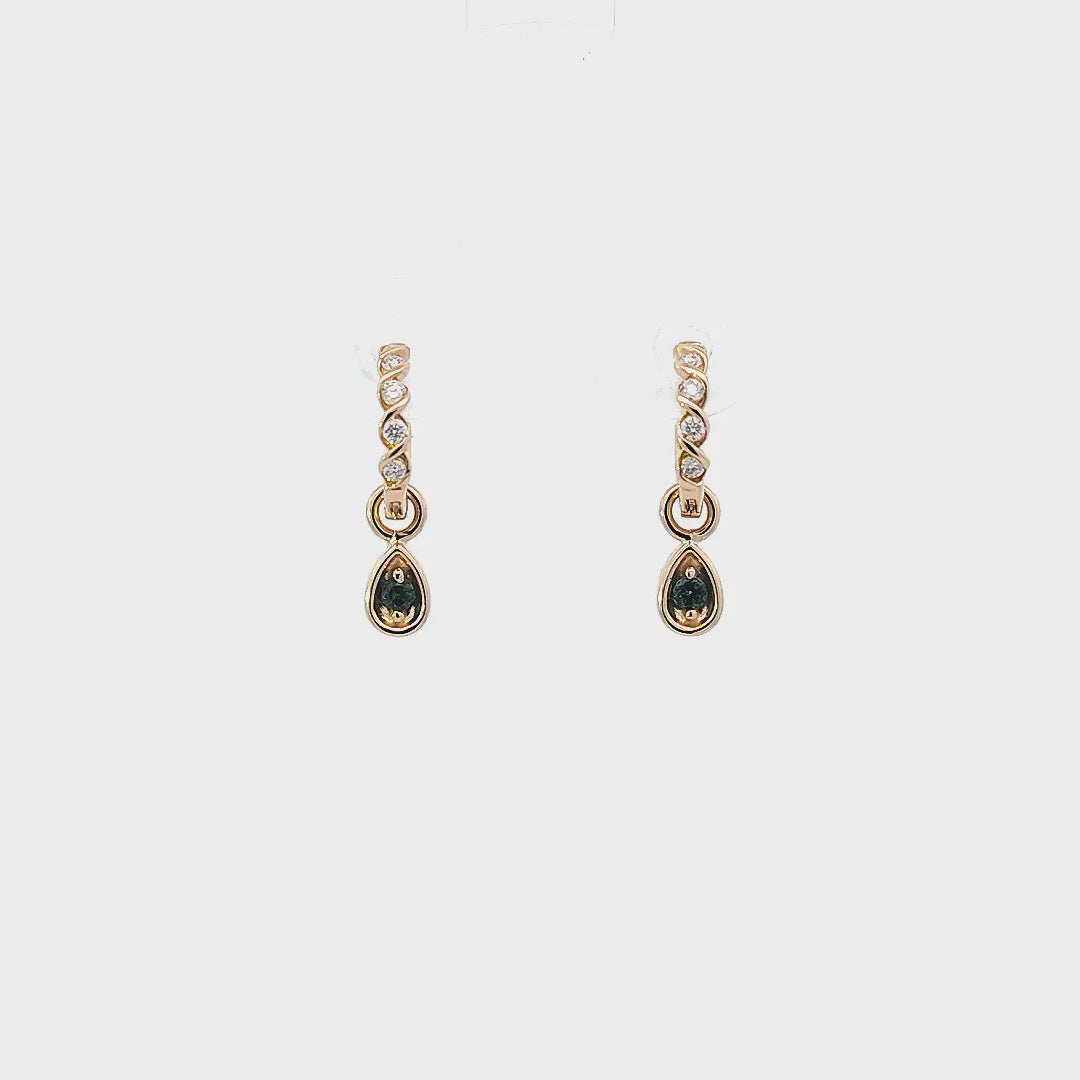 Earring Charms with Gem Drop