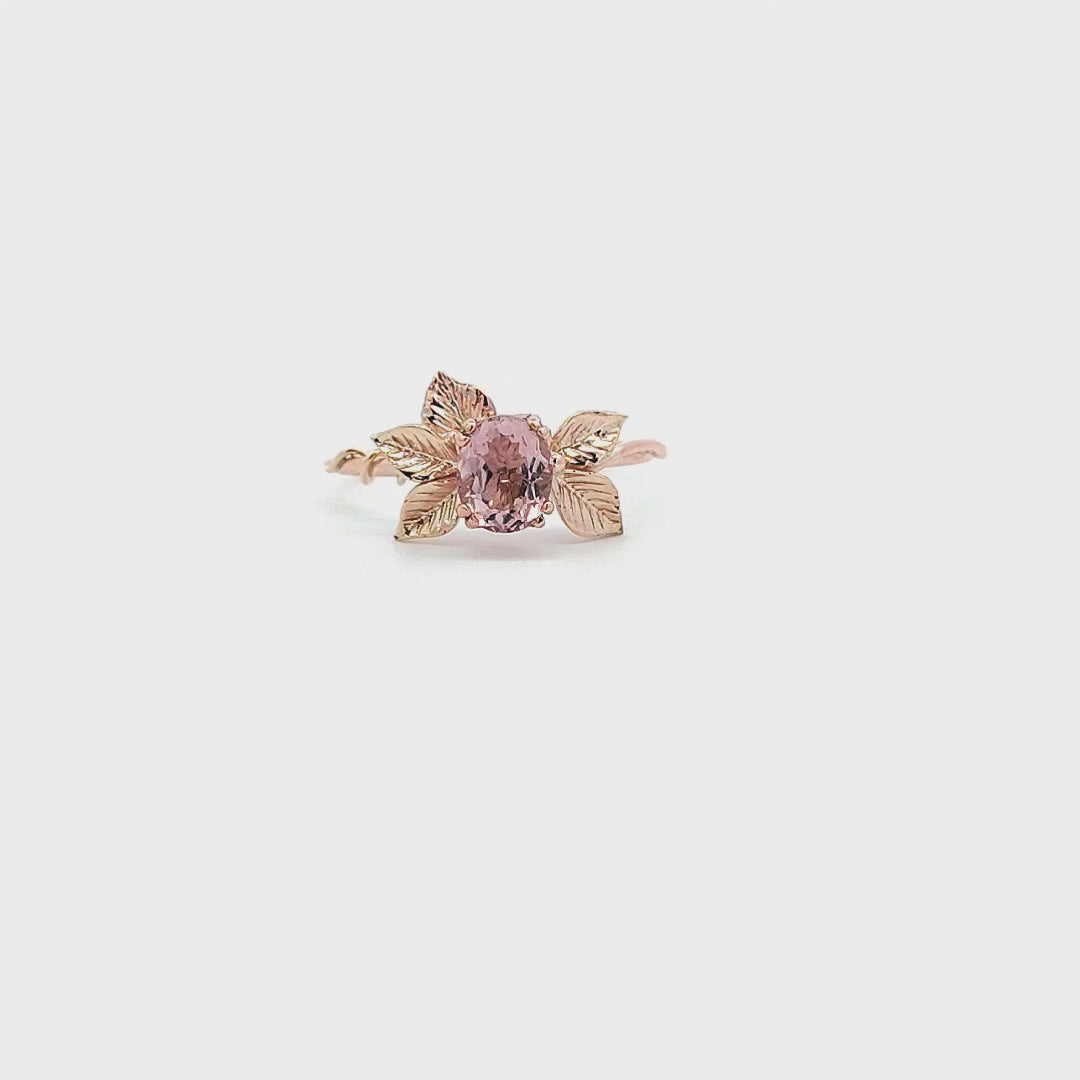 Leaf Ring with Morganite