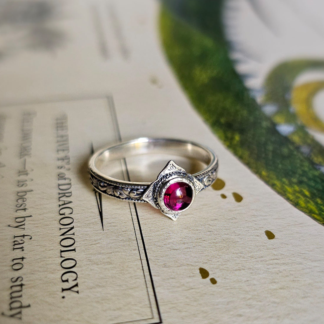 Aretuza Ring with Rhodolite Garnet