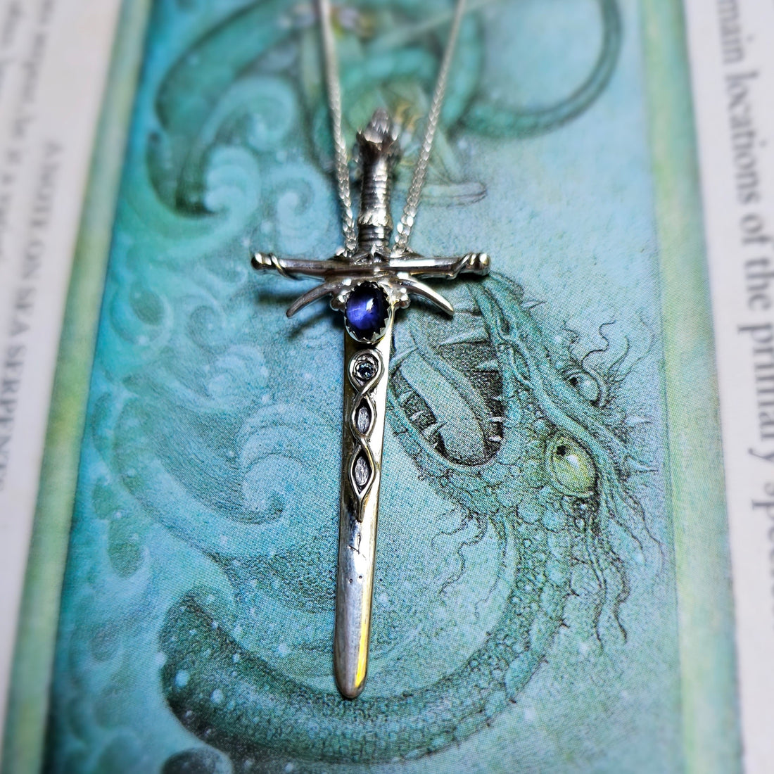 Lady of the Lake Runic Jeweled Necklace