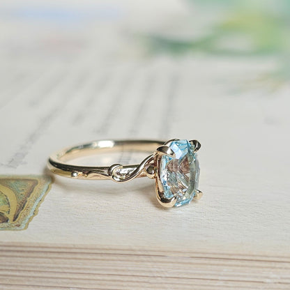 Whimsical Solitaire with Aquamarine