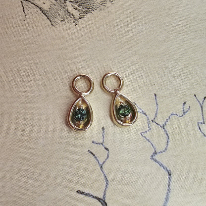 Earring Charms with Gem Drop