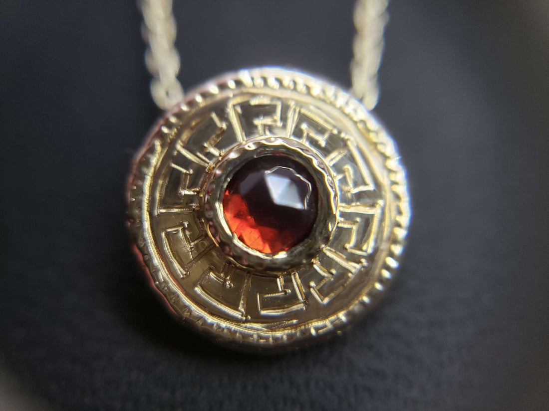 Meander Coin  Pendant