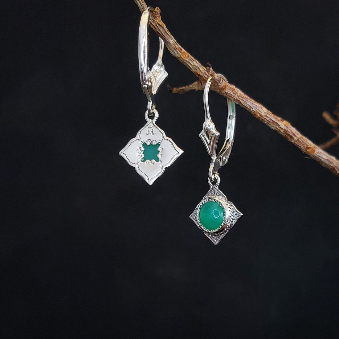 Aretuza Drop Earrings with Chrysoprase