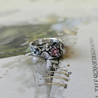 Elven Solitude Ring with Tourmaline