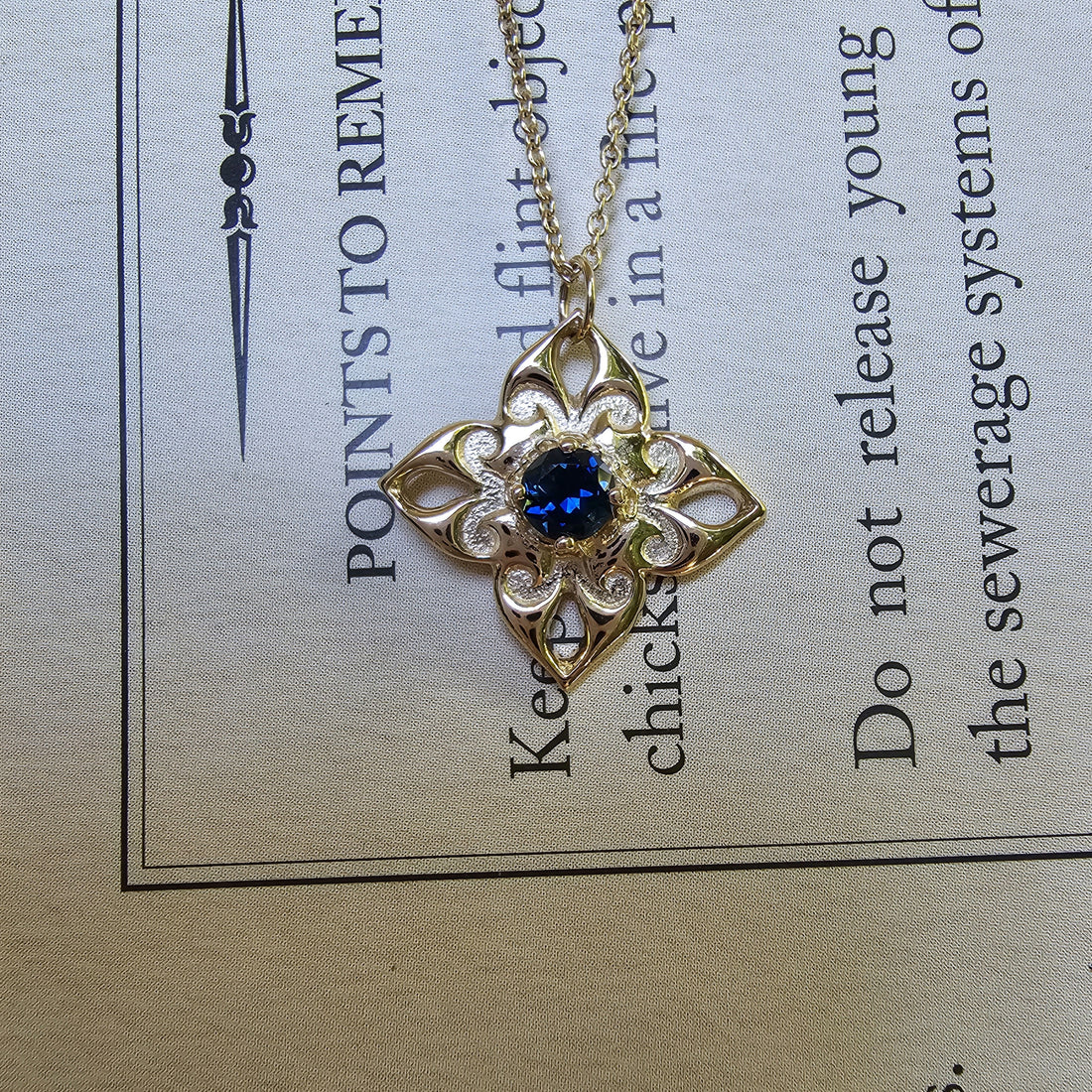Petals Pendant with Sapphire