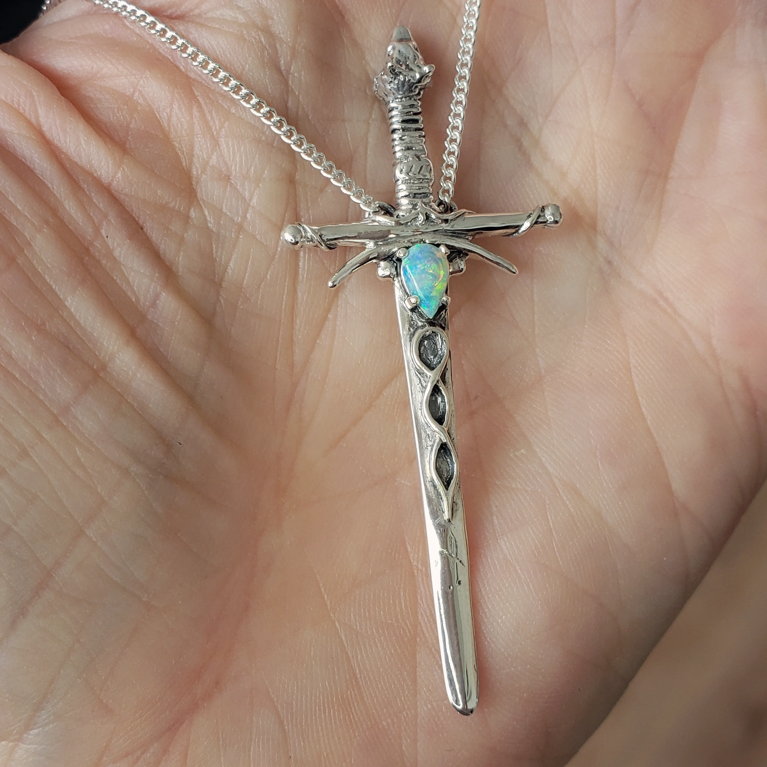 Opal Runic Necklace of Protection