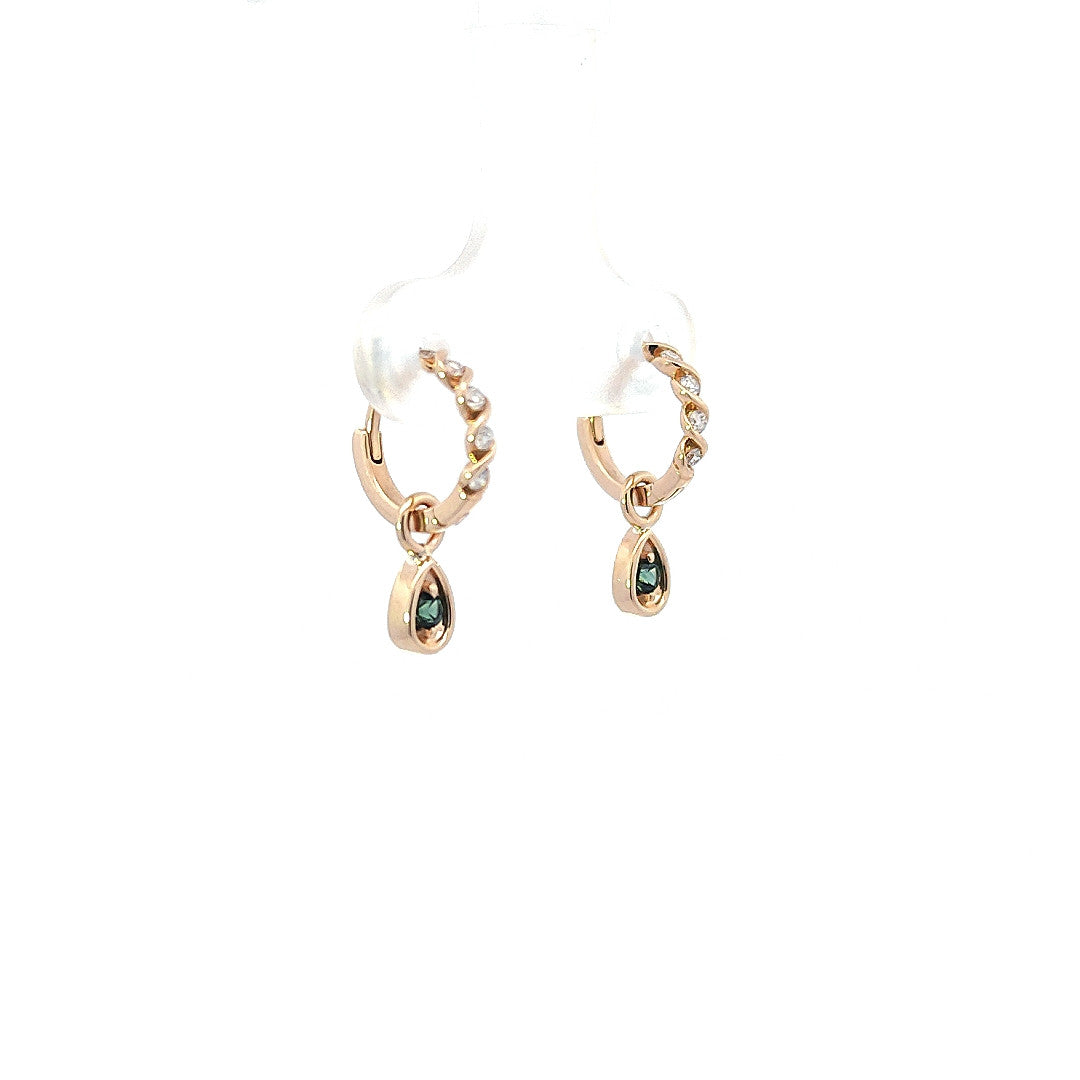Earring Charms with Gem Drop