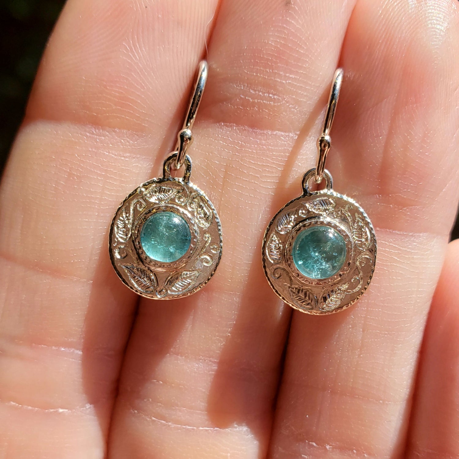 Seafoam Drops with Tourmaline