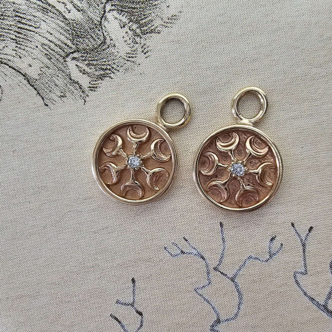 Earring Charms with Nordic Sun
