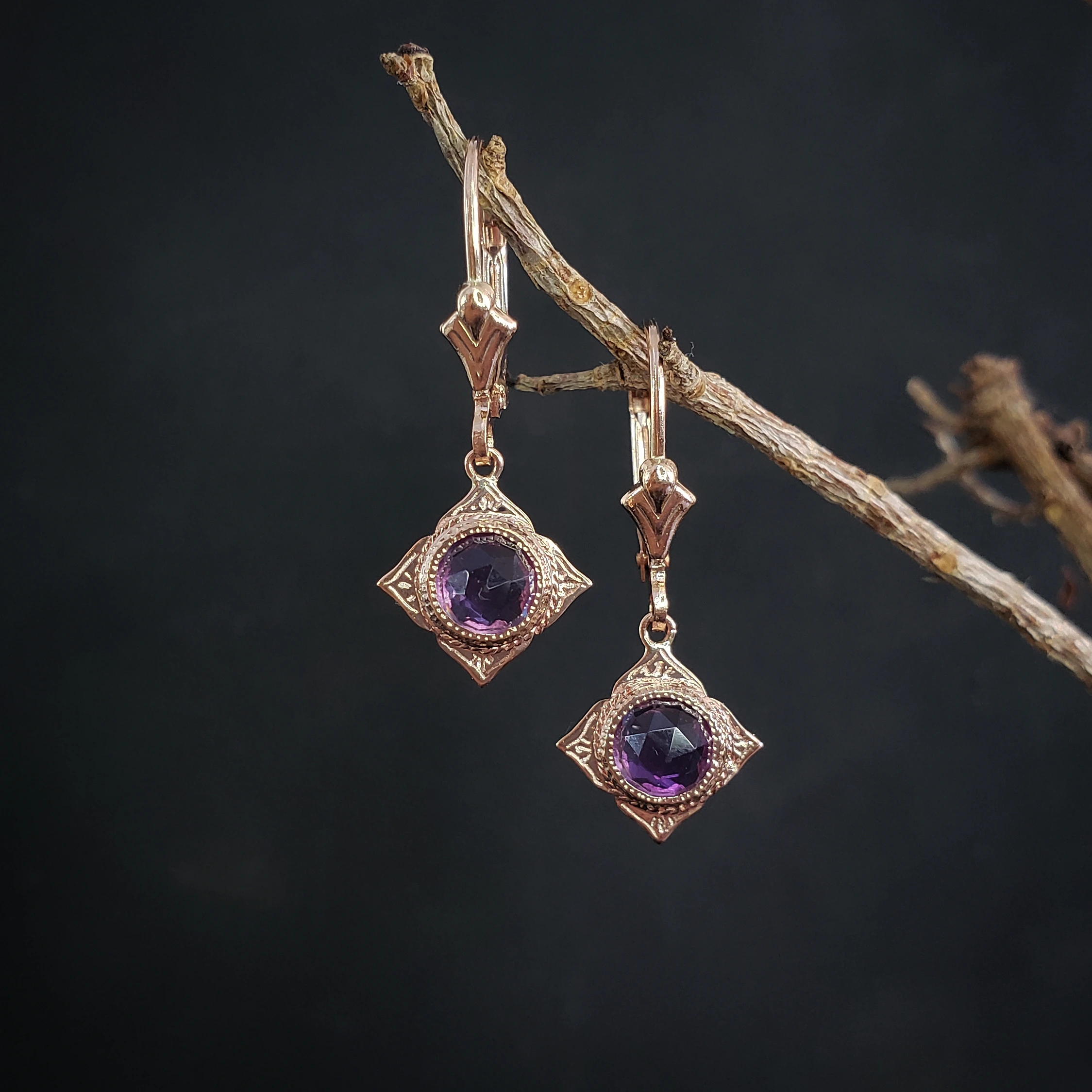 Aretuza Drop Earrings with Amethyst