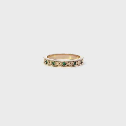 Scrolls Ring with 5 Gemstones