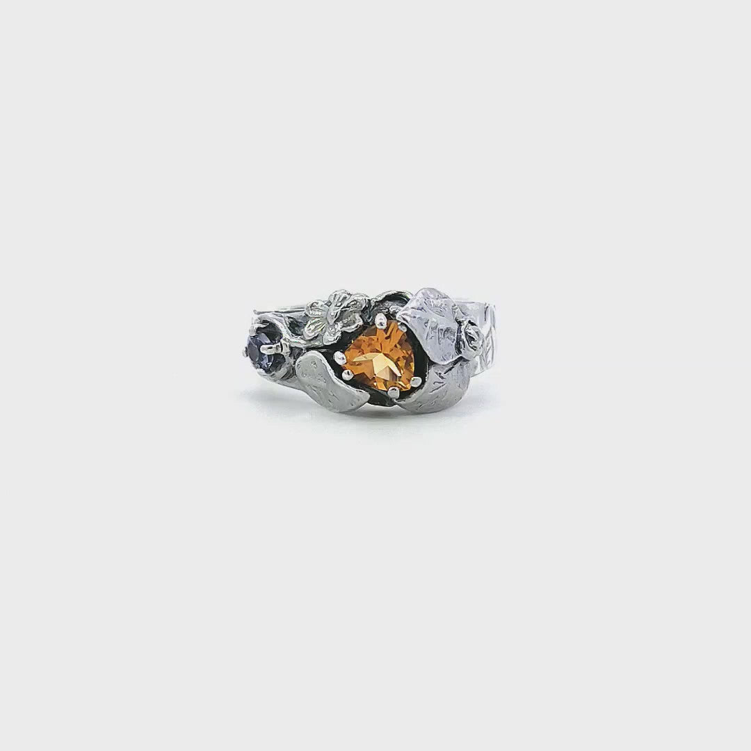 Elven Solitude Ring with Citrine